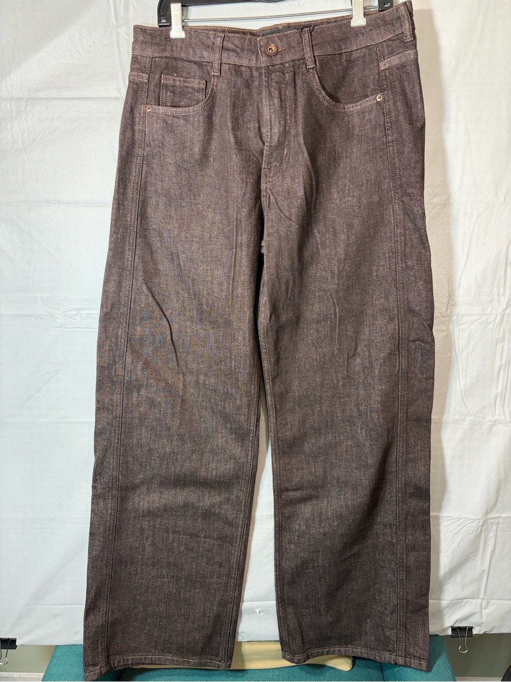 201. Zara Mid Rise - Loose Straight Brown Denim Jeans